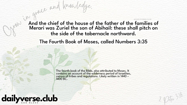 Bible Verse Wallpaper 3:35 from The Fourth Book of Moses, called Numbers
