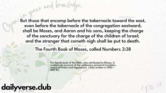 Bible Verse Wallpaper 3:38 from The Fourth Book of Moses, called Numbers