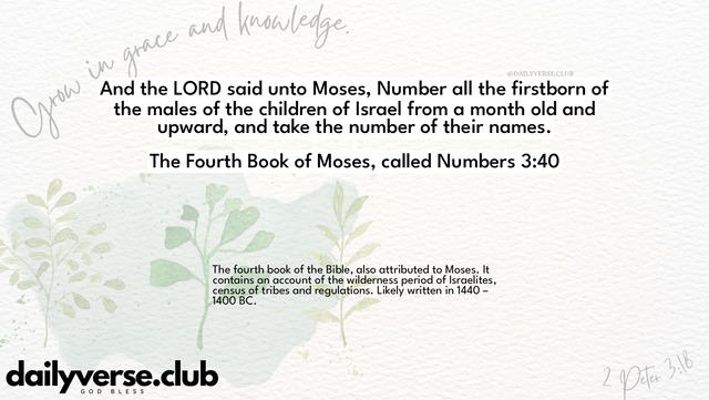 Bible Verse Wallpaper 3:40 from The Fourth Book of Moses, called Numbers