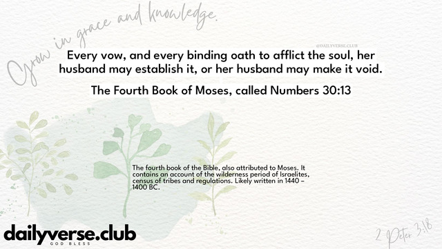 Bible Verse Wallpaper 30:13 from The Fourth Book of Moses, called Numbers
