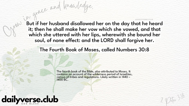 Bible Verse Wallpaper 30:8 from The Fourth Book of Moses, called Numbers