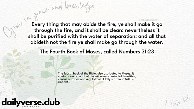 Bible Verse Wallpaper 31:23 from The Fourth Book of Moses, called Numbers