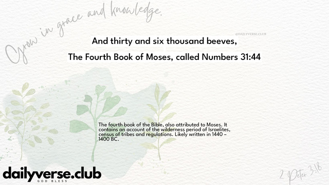 Bible Verse Wallpaper 31:44 from The Fourth Book of Moses, called Numbers