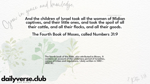 Bible Verse Wallpaper 31:9 from The Fourth Book of Moses, called Numbers