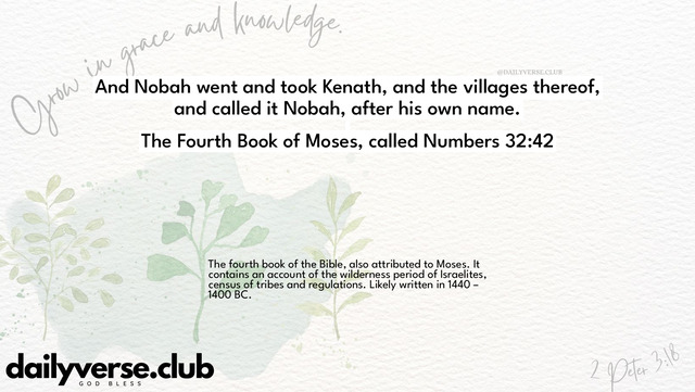 Bible Verse Wallpaper 32:42 from The Fourth Book of Moses, called Numbers