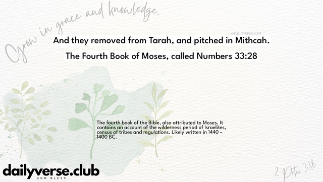 Bible Verse Wallpaper 33:28 from The Fourth Book of Moses, called Numbers