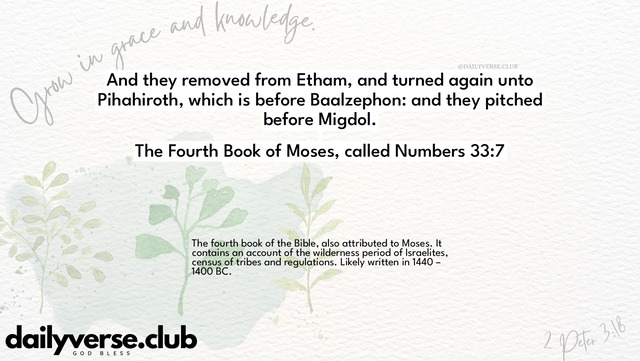 Bible Verse Wallpaper 33:7 from The Fourth Book of Moses, called Numbers