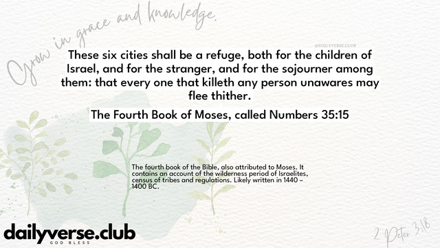 Bible Verse Wallpaper 35:15 from The Fourth Book of Moses, called Numbers