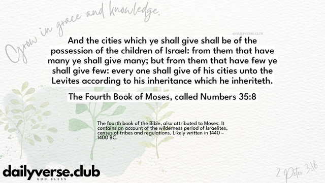Bible Verse Wallpaper 35:8 from The Fourth Book of Moses, called Numbers