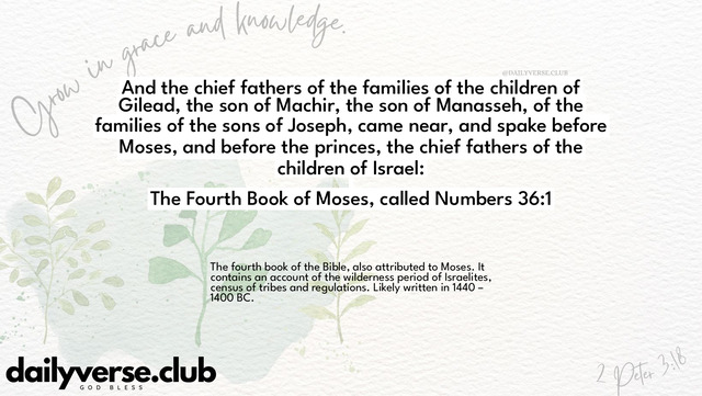 Bible Verse Wallpaper 36:1 from The Fourth Book of Moses, called Numbers