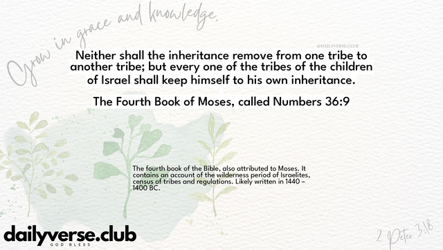 Bible Verse Wallpaper 36:9 from The Fourth Book of Moses, called Numbers