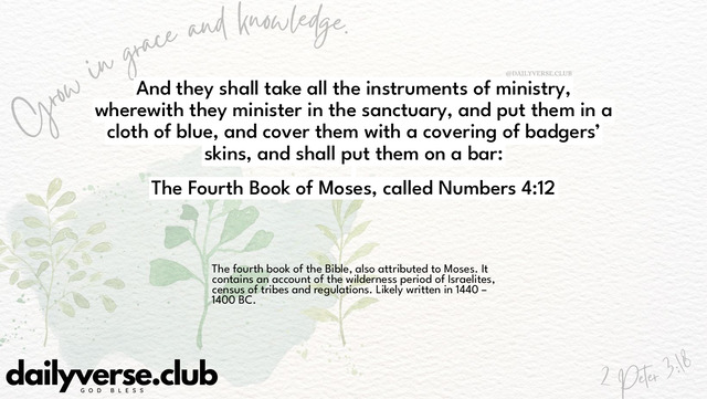 Bible Verse Wallpaper 4:12 from The Fourth Book of Moses, called Numbers
