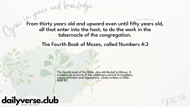 Bible Verse Wallpaper 4:3 from The Fourth Book of Moses, called Numbers