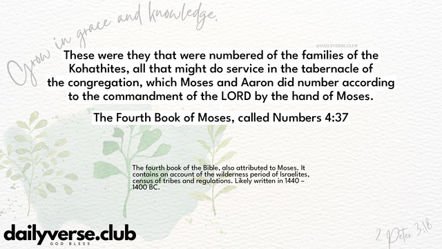 Bible Verse Wallpaper 4:37 from The Fourth Book of Moses, called Numbers