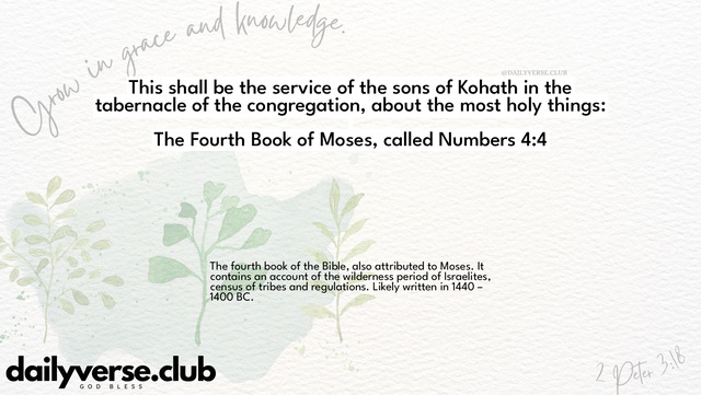 Bible Verse Wallpaper 4:4 from The Fourth Book of Moses, called Numbers