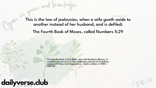 Bible Verse Wallpaper 5:29 from The Fourth Book of Moses, called Numbers