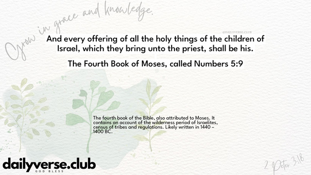 Bible Verse Wallpaper 5:9 from The Fourth Book of Moses, called Numbers