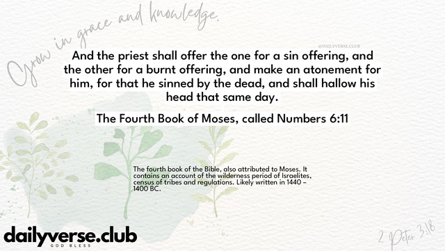 Bible Verse Wallpaper 6:11 from The Fourth Book of Moses, called Numbers