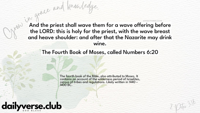 Bible Verse Wallpaper 6:20 from The Fourth Book of Moses, called Numbers