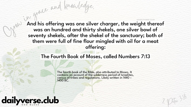 Bible Verse Wallpaper 7:13 from The Fourth Book of Moses, called Numbers