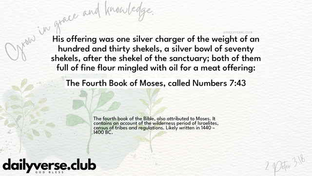 Bible Verse Wallpaper 7:43 from The Fourth Book of Moses, called Numbers