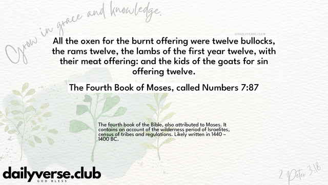 Bible Verse Wallpaper 7:87 from The Fourth Book of Moses, called Numbers