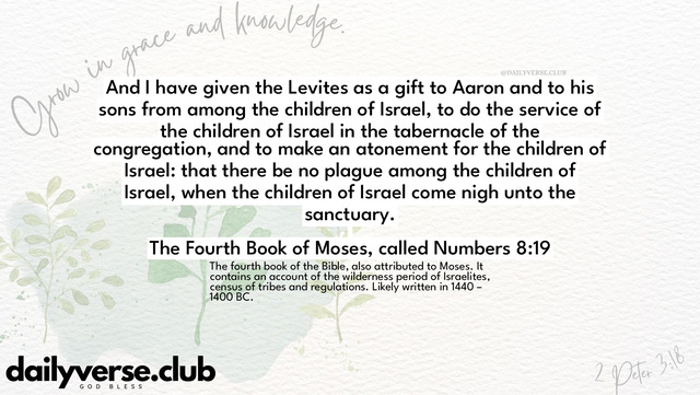 Bible Verse Wallpaper 8:19 from The Fourth Book of Moses, called Numbers