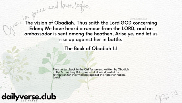 Bible Verse Wallpaper 1:1 from The Book of Obadiah