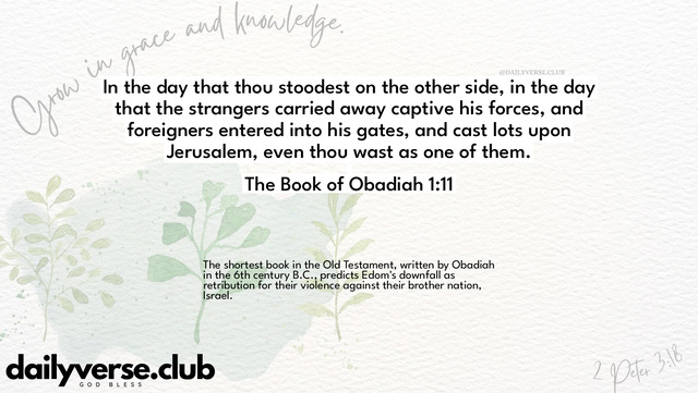 Bible Verse Wallpaper 1:11 from The Book of Obadiah