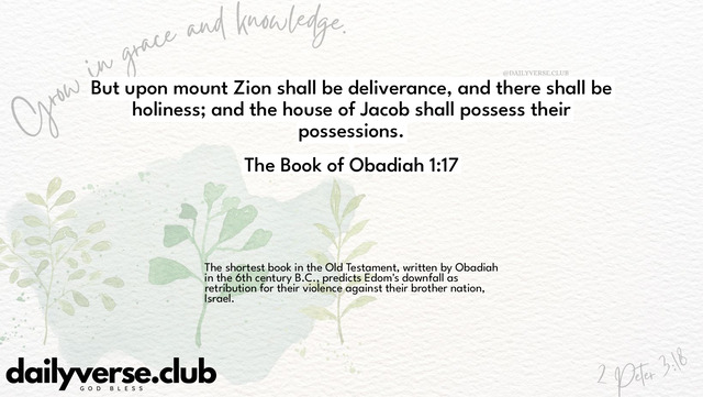 Bible Verse Wallpaper 1:17 from The Book of Obadiah
