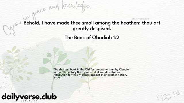 Bible Verse Wallpaper 1:2 from The Book of Obadiah