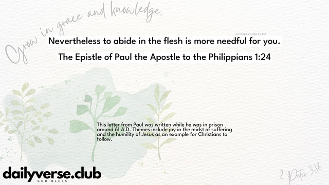 Bible Verse Wallpaper 1:24 from The Epistle of Paul the Apostle to the Philippians