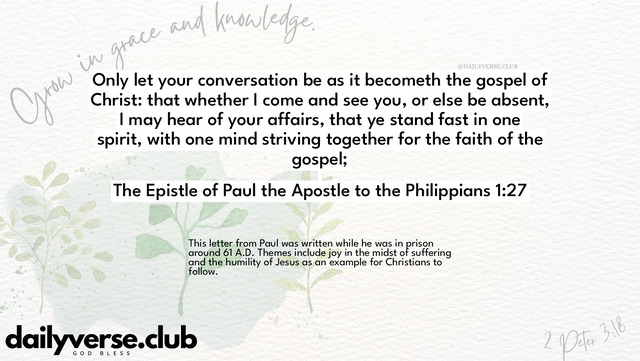 Bible Verse Wallpaper 1:27 from The Epistle of Paul the Apostle to the Philippians