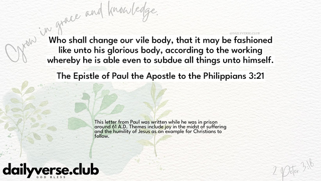 Bible Verse Wallpaper 3:21 from The Epistle of Paul the Apostle to the Philippians