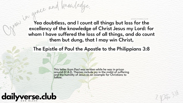 Bible Verse Wallpaper 3:8 from The Epistle of Paul the Apostle to the Philippians