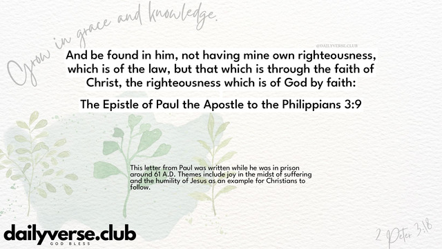 Bible Verse Wallpaper 3:9 from The Epistle of Paul the Apostle to the Philippians