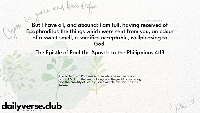 Bible Verse Wallpaper 4:18 from The Epistle of Paul the Apostle to the Philippians