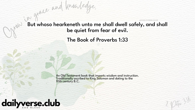 Bible Verse Wallpaper 1:33 from The Book of Proverbs