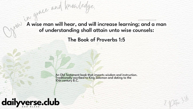 Bible Verse Wallpaper 1:5 from The Book of Proverbs