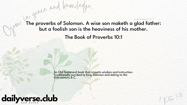 Bible Verse Wallpaper 10:1 from The Book of Proverbs