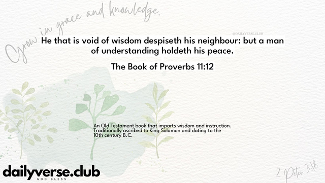 Bible Verse Wallpaper 11:12 from The Book of Proverbs