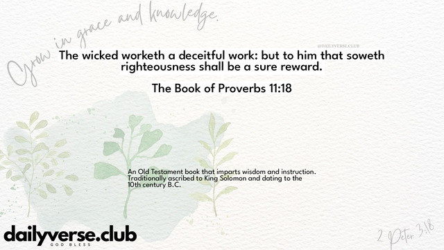 Bible Verse Wallpaper 11:18 from The Book of Proverbs