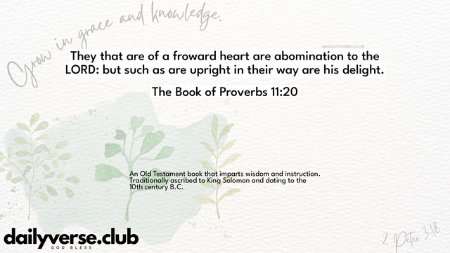 Bible Verse Wallpaper 11:20 from The Book of Proverbs