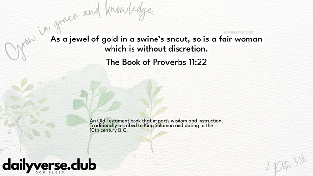 Bible Verse Wallpaper 11:22 from The Book of Proverbs