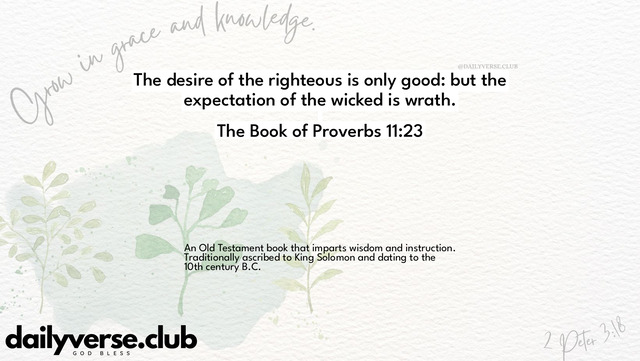 Bible Verse Wallpaper 11:23 from The Book of Proverbs