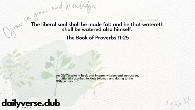 Bible Verse Wallpaper 11:25 from The Book of Proverbs
