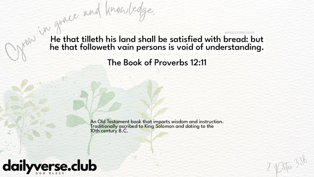 Bible Verse Wallpaper 12:11 from The Book of Proverbs