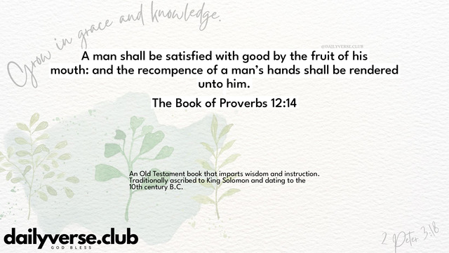 Bible Verse Wallpaper 12:14 from The Book of Proverbs