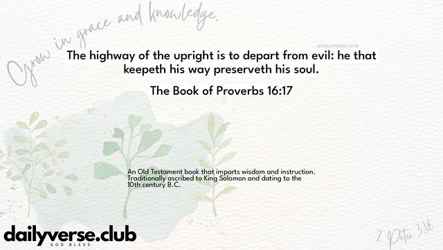 Bible Verse Wallpaper 16:17 from The Book of Proverbs