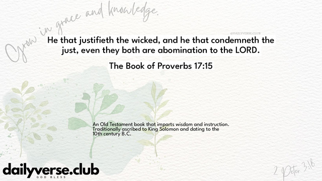 Bible Verse Wallpaper 17:15 from The Book of Proverbs